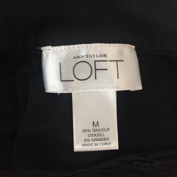 Ann Taylor Loft Black v neck top lace trim - Picture 6 of 6